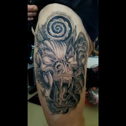 一组霸气的传统龙纹身图片610