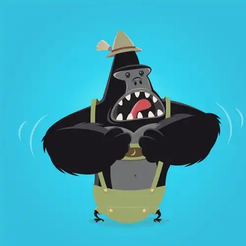 卡通捶胸大猩猩矢量素材图片