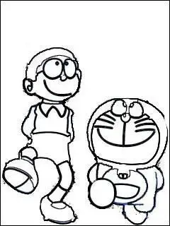 大雄戴竹蜻蜓简笔画