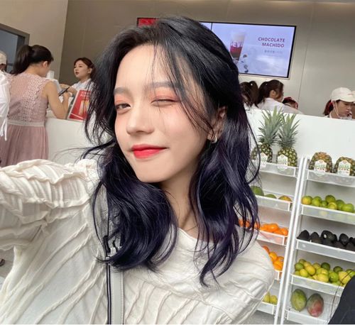 蓝黑色染发剂膏男女2021流行色纯雾蓝色蓝灰色植物自己在家染头发