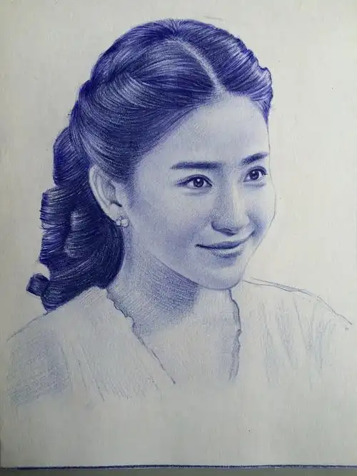 圆珠笔肖像画