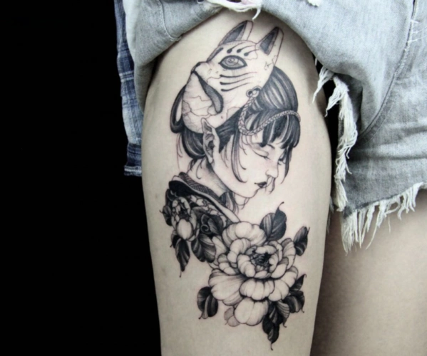 2020最新艺伎纹身图集适合女生的艺伎纹身图案19