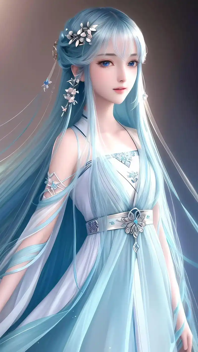 紫蓝系古风美人#ai绘画 #二次元少女 #古风汉服美如画