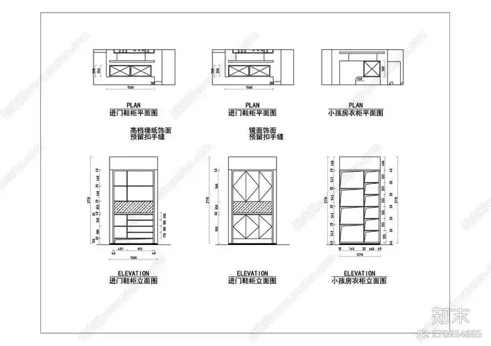 鞋柜平立面详图施工图下载