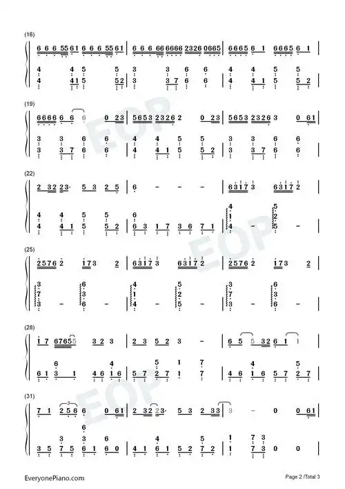 海底钢琴简谱-一支榴莲演唱-看谱啦