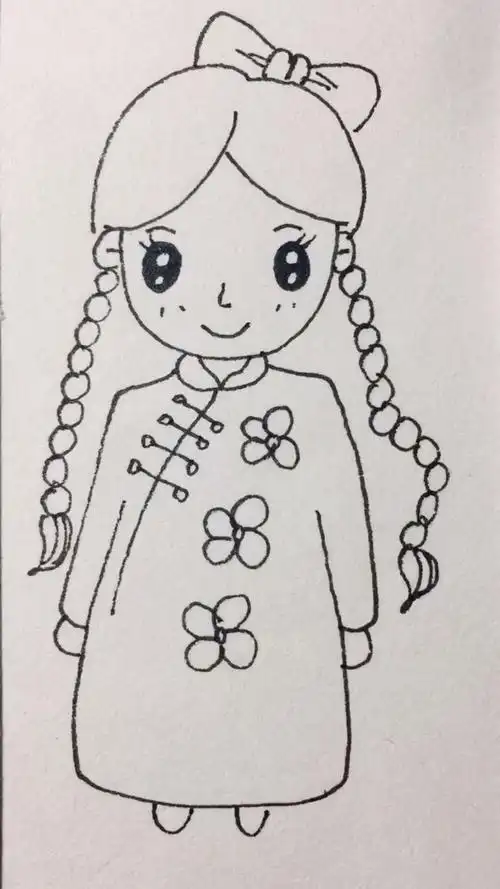 画画原来如此简单#学画小女孩简笔画