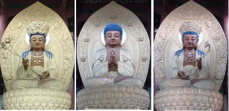 (图为灵隐寺华严三圣)