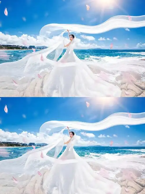 三亚海景婚纱照这样拍唯美清新爱了