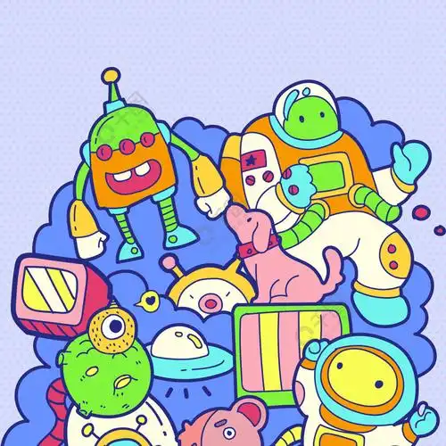 宇宙外星机器人涂鸦