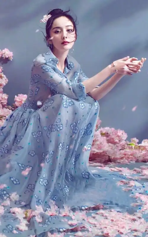 杨幂桃花林仙气薄纱唯美写真高清手机壁纸