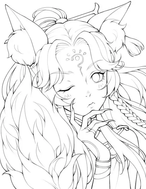 阴阳师同人妖狐线稿