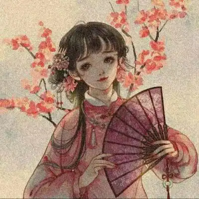 拿扇子古风女头