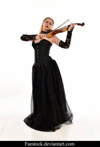 【绘画参考】小姐姐亲身示范教你怎么画小提琴演奏者(乐器演奏参考)