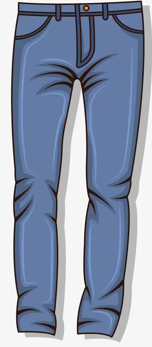 蓝色矢量卡通牛仔裤