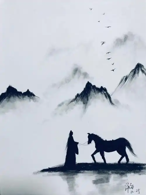一人一马一江湖.自古英雄皆寂寞,振翅九天鸿鹄途.