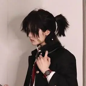 男士武士头假发男背头马尾帅气韩版补发片前额隐形接长发真发男生