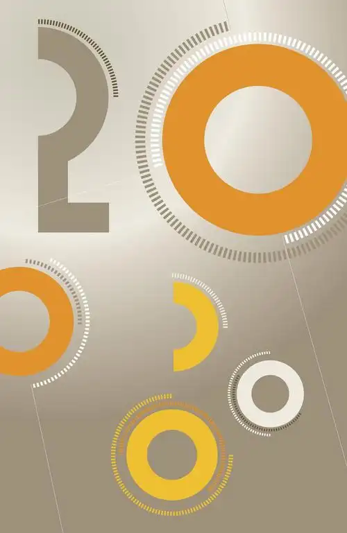 时尚彩色环形几何杂志背景素材