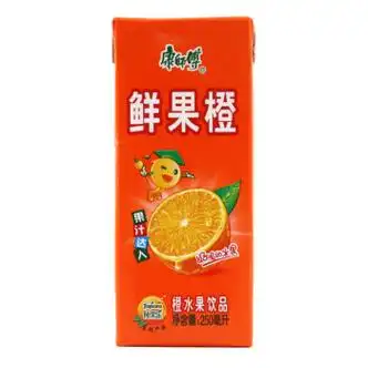 康师傅果汁鲜果橙汁味饮品水果味饮料纸盒装250ml24盒整箱24盒整箱