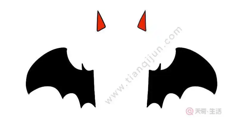 手绘小恶魔翅膀简笔画