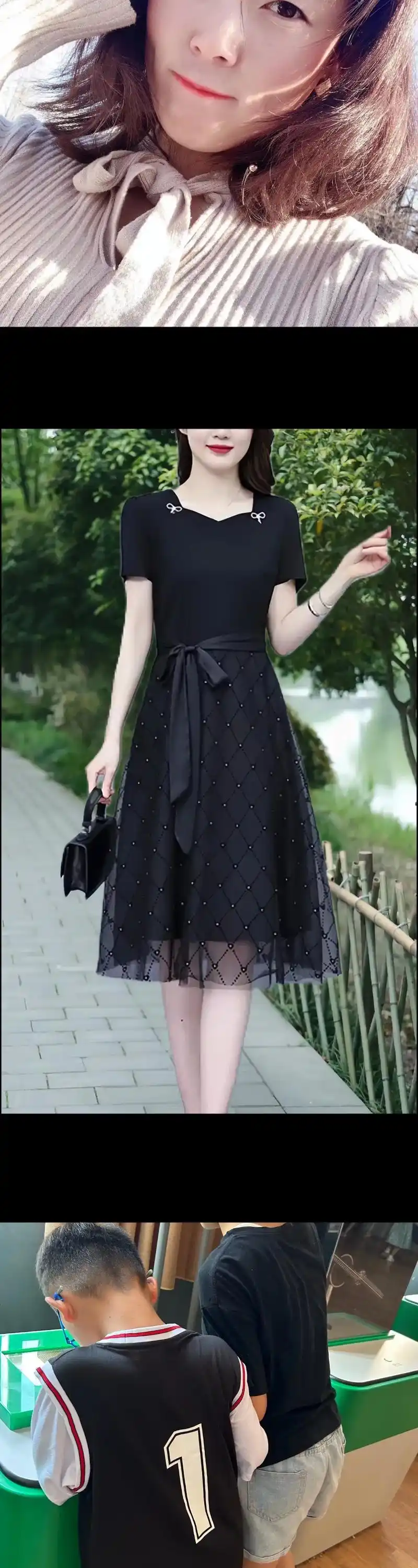 高端时尚网纱拼接连衣裙来咯