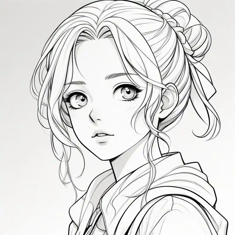 96动漫女生头像线稿集9915 哇～超级美的动漫女生头像线稿来啦!