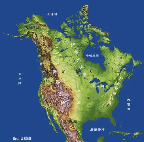 万进| 加拿大横穿(1):天高横穿越,地广任我行 北美地形图  行政区划也