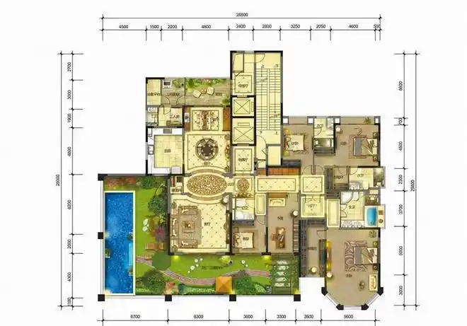 370平方带泳池的豪华户型|层高|住宅|空中花园_网易订阅