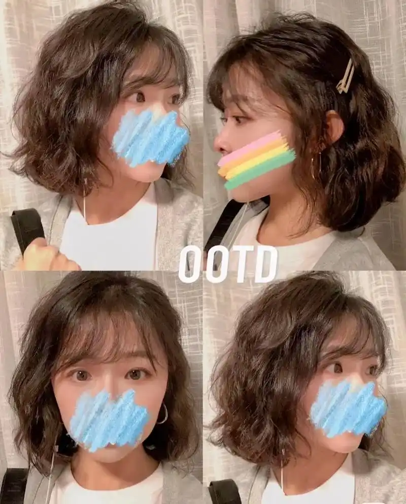 短发女孩烫木马卷真的太显可爱了～ 而且显大量超多,整个头发蓬 - 抖