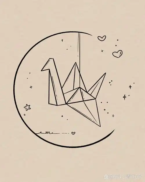 95千纸鹤简笔画|附过程