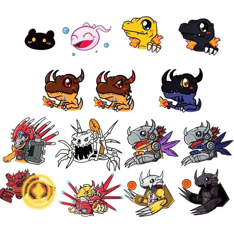 亚古兽一家 来一组亚古兽一家的头像[偷笑]#数码宝贝# #亚古兽# 数码