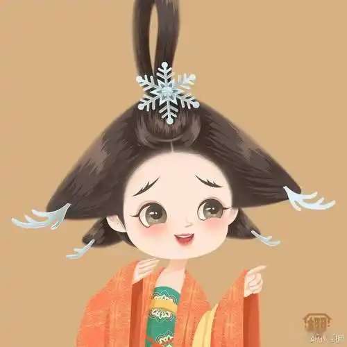 q版汉服靓女头像,一整个被可爱住了_古风_楼兰_乐器