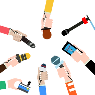 卡通扁平采访访问话筒录音png元素