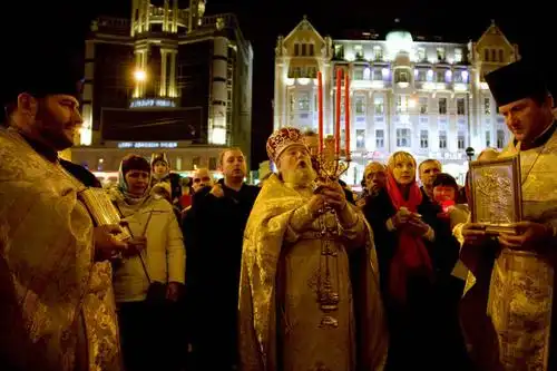 横图,建筑,蜡烛,俄罗斯,复活节,祈祷,摄影,宗教,典礼,拜访,神父,彩图