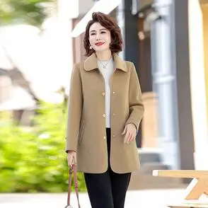 中长款风衣外套中老年洋气上衣新款开衫中年女装妈妈装春秋时尚