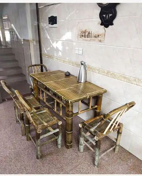手工竹椅子竹桌子家用户外休闲阳台桌椅茶几茶桌饭店餐桌农家方桌方桌