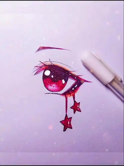 手绘眼睛教程#一只圆珠笔就能画出好看的动漫眼睛,快来一起试试 !!