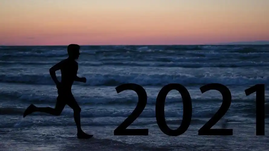 迈向2021创意剪影背景图,图库-回车桌面