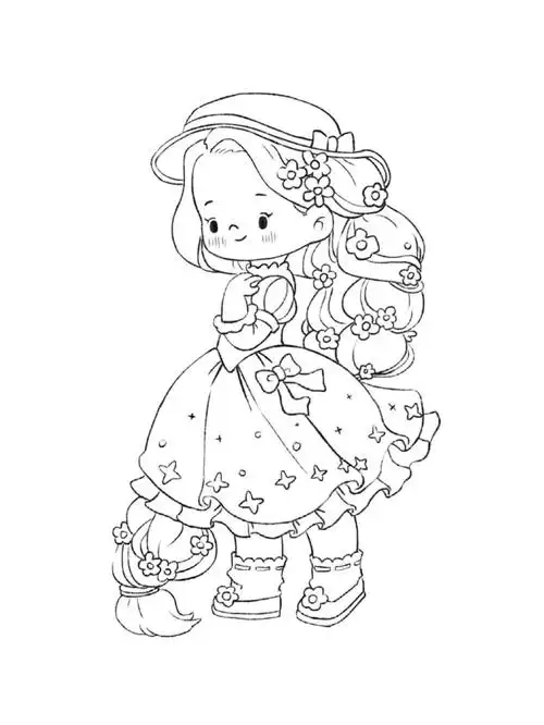 插画  #速写  #长发公主  #速写人物  #菜菜和六月画画团练打卡