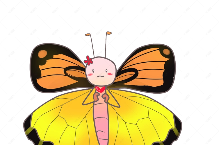 手绘棕色的蝴蝶插画