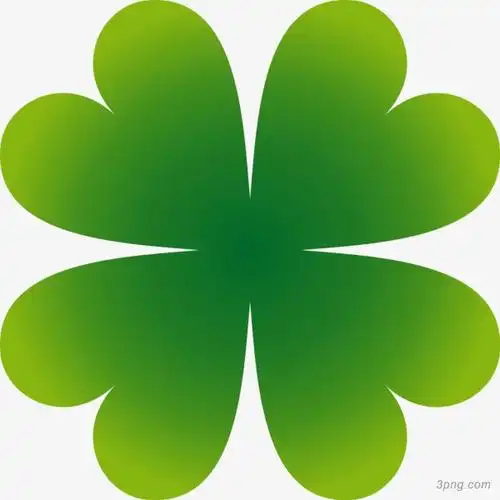 一片绿色四叶草png素材透明免抠图片-卡通手绘-三元素3png.com