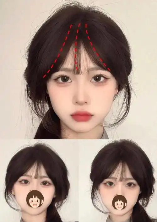 呜呜呜剪完这款刘海太好看啦天天被同学夸