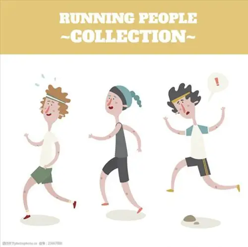 卡通跑步运动插图