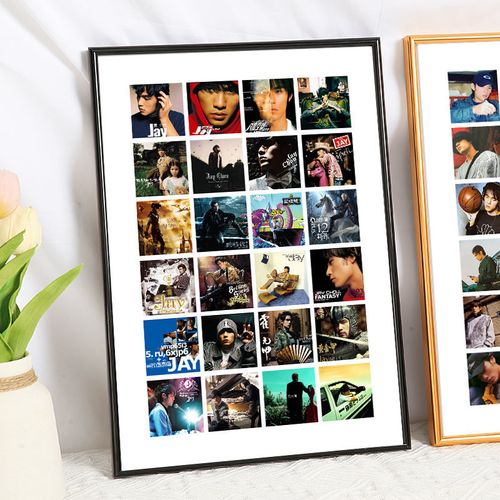 周杰伦挂画jay专辑封面老照片24宫格相框画海报