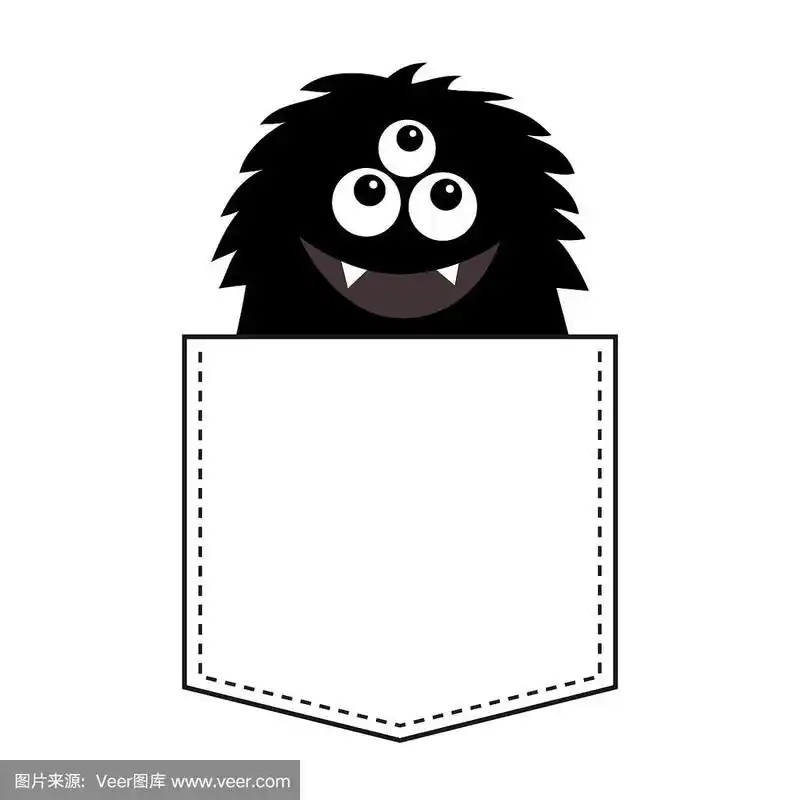 口袋,黑色,怪物,动物毛,可爱的