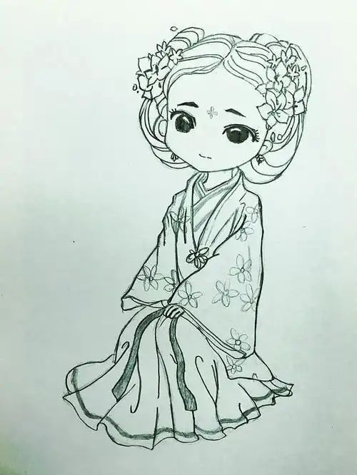 古代汉服女子简笔画古装小美女简笔画古装美女简笔画图古代美女简笔