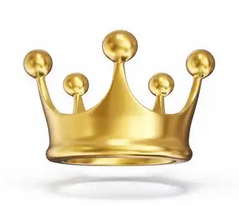 皇冠上的明珠孤立在白色背景上的金色皇冠照片