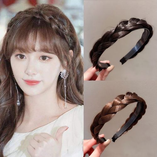 懒人高颅顶麻花辫发箍女网红假发鱼骨辫编发头箍辫子发卡头饰发饰