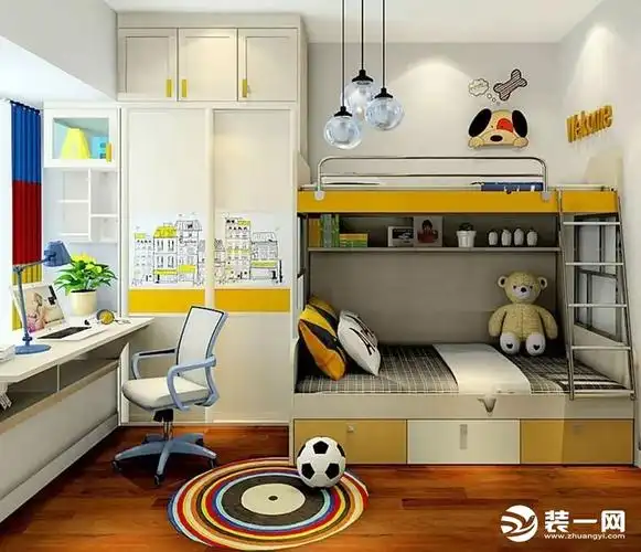 小户型双儿童房混搭装修男生卧室装修效果图
