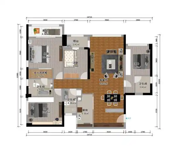 户型图 125平方房子设计图网站提醒和声明本站为用户提供存储空间服务