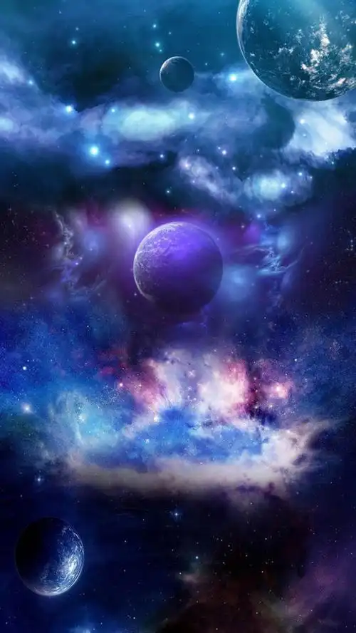 天空渐变科幻星球h5背景